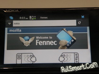 Firefox Mobile  Nokia N900:  