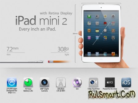 Релиз iPad mini с Retina-дисплеем отложен до 2014 года