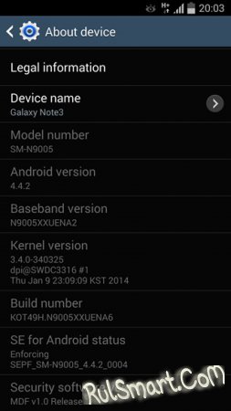  Android 4.4.2 (KitKat)   Samsung Galaxy Note 3