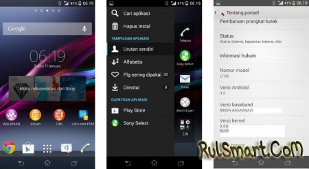 Sony   Xperia SP, T, TX  V  Android 4.3