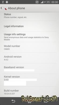 Android 4.4 (KitKat)   Sony Xperia Z