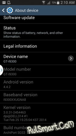 Samsung Galaxy S3    Android 4.4 KitKat