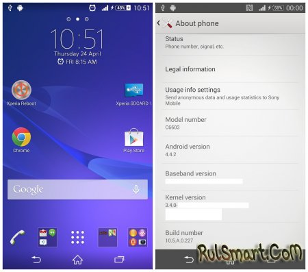 Sony Xperia Z, ZL, ZR  Tablet Z  Android 4.4 KitKat