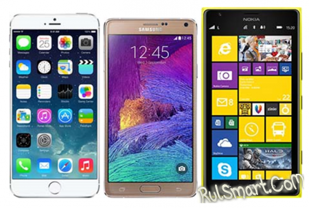 Сравнение флагманских смартфонов: iPhone 6 Plus, Lumia 1520 и Galaxy Note 4