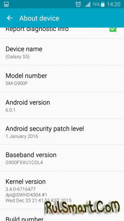 Samsung Galaxy S5     Android 6.0.1