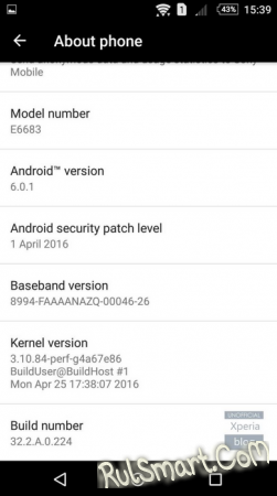 Sony Xperia Z5    Android 6.0.1   STAMINA