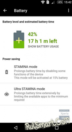 Sony Xperia Z5    Android 6.0.1   STAMINA