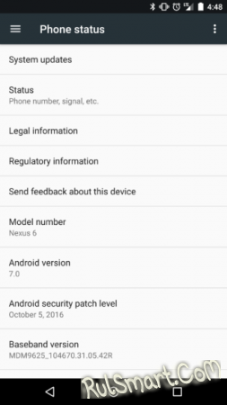 Nexus 6   Android 7.0