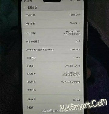 Xiaomi Redmi 6 Pro     :  