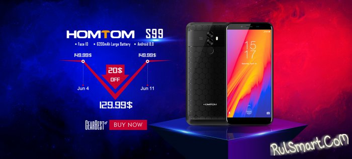 HOMTOM S99  Android 8.0 Oreo   GearBest  $129