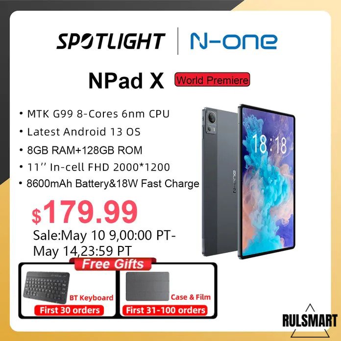N-one NPad X 11:    Helio G99  Android 13